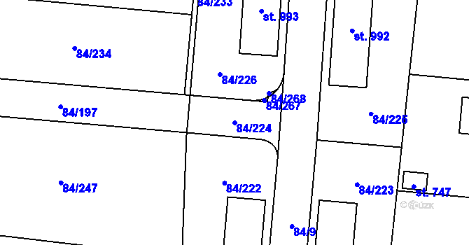 Parcela st. 84/224 v KÚ Babice, Katastrální mapa