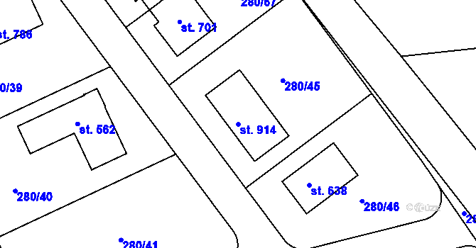 Parcela st. 914 v KÚ Babice, Katastrální mapa