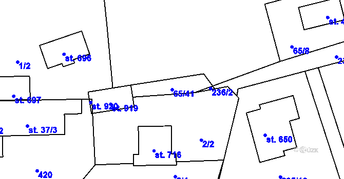 Parcela st. 65/41 v KÚ Babice, Katastrální mapa