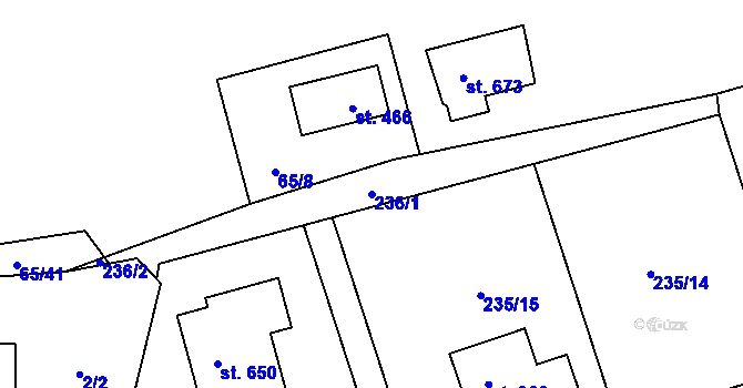 Parcela st. 236/1 v KÚ Babice, Katastrální mapa