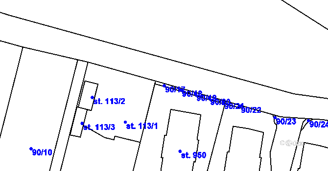 Parcela st. 90/17 v KÚ Babice, Katastrální mapa