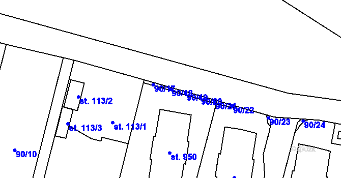 Parcela st. 90/18 v KÚ Babice, Katastrální mapa