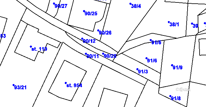 Parcela st. 90/28 v KÚ Babice, Katastrální mapa