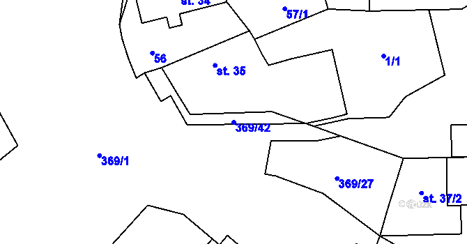 Parcela st. 369/42 v KÚ Babice, Katastrální mapa