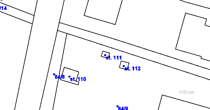 Parcela st. 111 v KÚ Velké Babice, Katastrální mapa