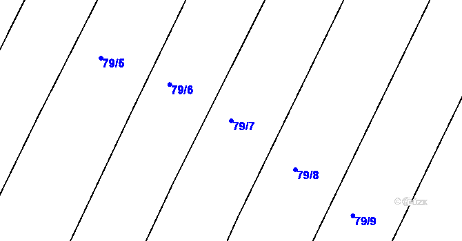 Parcela st. 79/7 v KÚ Velké Babice, Katastrální mapa
