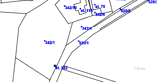 Parcela st. 520/1 v KÚ Babice u Lesonic, Katastrální mapa