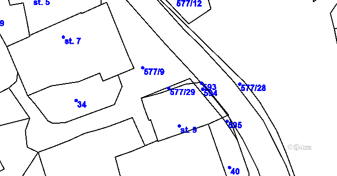 Parcela st. 577/29 v KÚ Babice u Lesonic, Katastrální mapa