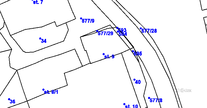 Parcela st. 9 v KÚ Babice u Lesonic, Katastrální mapa