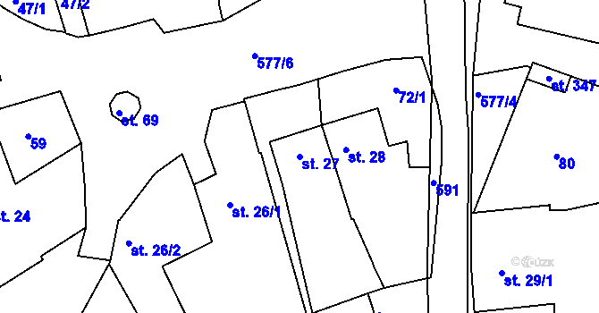 Parcela st. 27 v KÚ Babice u Lesonic, Katastrální mapa