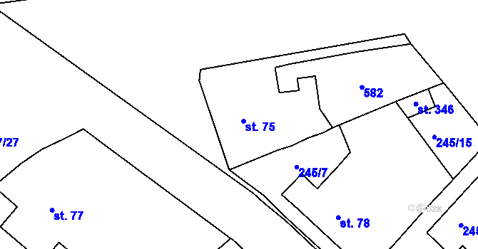 Parcela st. 75 v KÚ Babice u Lesonic, Katastrální mapa
