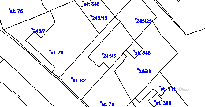 Parcela st. 245/5 v KÚ Babice u Lesonic, Katastrální mapa