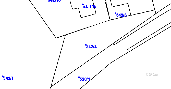 Parcela st. 342/4 v KÚ Babice u Lesonic, Katastrální mapa