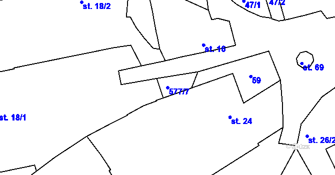 Parcela st. 577/7 v KÚ Babice u Lesonic, Katastrální mapa