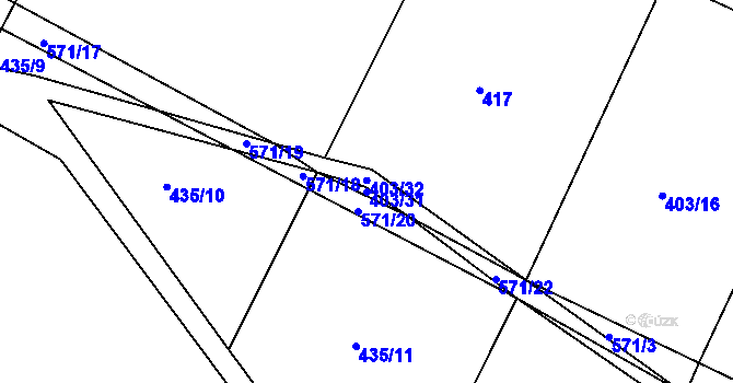 Parcela st. 403/31 v KÚ Babice u Lesonic, Katastrální mapa