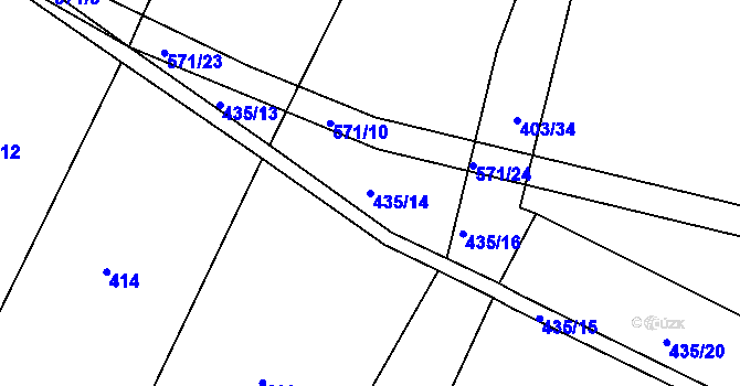 Parcela st. 435/14 v KÚ Babice u Lesonic, Katastrální mapa