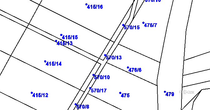 Parcela st. 570/13 v KÚ Babice u Lesonic, Katastrální mapa