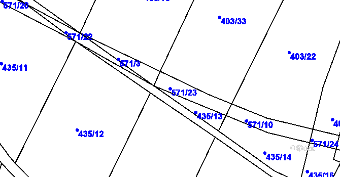 Parcela st. 571/23 v KÚ Babice u Lesonic, Katastrální mapa