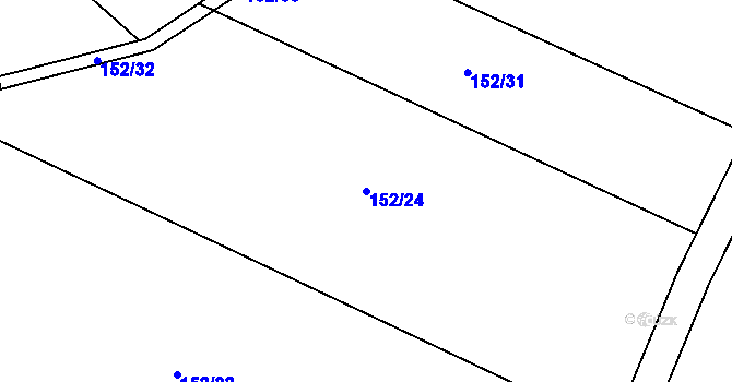 Parcela st. 152/24 v KÚ Bolíkovice, Katastrální mapa