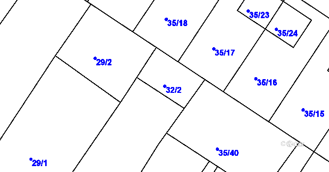 Parcela st. 32/2 v KÚ Babice u Uherského Hradiště, Katastrální mapa