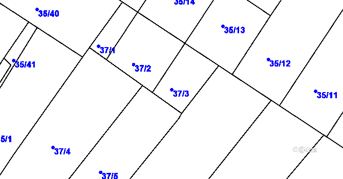 Parcela st. 37/3 v KÚ Babice u Uherského Hradiště, Katastrální mapa