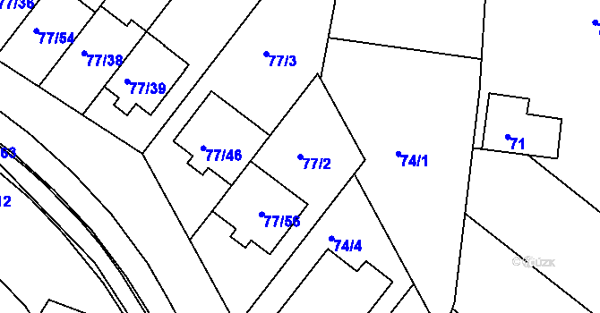 Parcela st. 77/2 v KÚ Babice u Uherského Hradiště, Katastrální mapa
