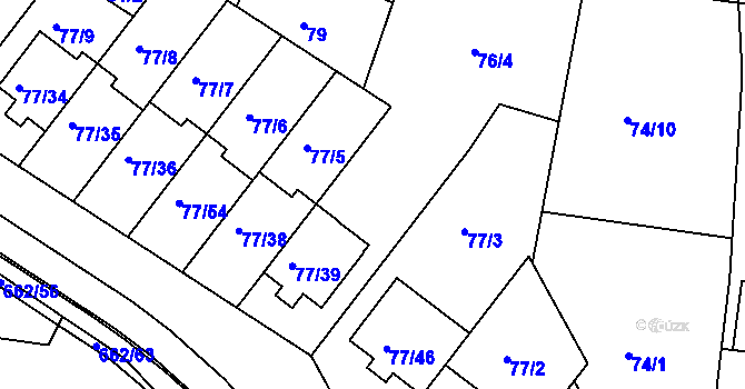 Parcela st. 77/4 v KÚ Babice u Uherského Hradiště, Katastrální mapa