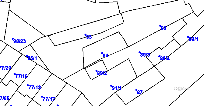 Parcela st. 94 v KÚ Babice u Uherského Hradiště, Katastrální mapa