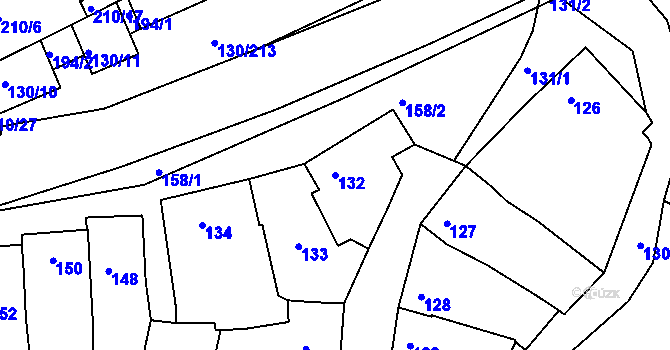 Parcela st. 132 v KÚ Babice u Uherského Hradiště, Katastrální mapa