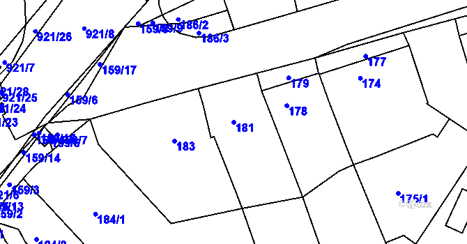 Parcela st. 181 v KÚ Babice u Uherského Hradiště, Katastrální mapa