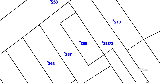 Parcela st. 266 v KÚ Babice u Uherského Hradiště, Katastrální mapa