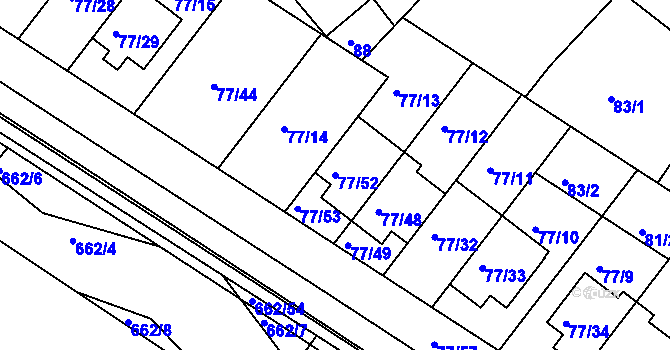 Parcela st. 77/52 v KÚ Babice u Uherského Hradiště, Katastrální mapa
