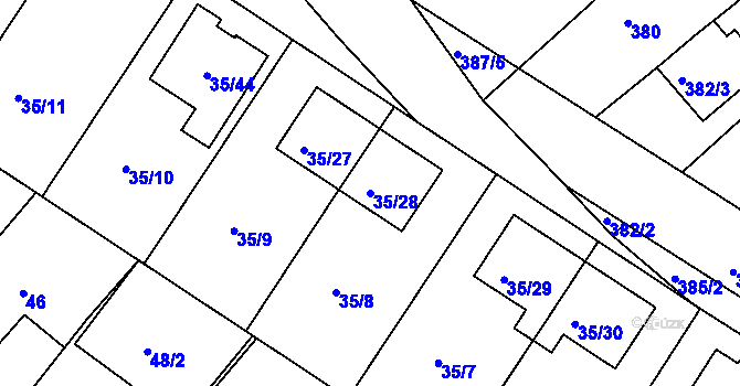 Parcela st. 35/28 v KÚ Babice u Uherského Hradiště, Katastrální mapa