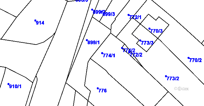 Parcela st. 774/1 v KÚ Babice u Uherského Hradiště, Katastrální mapa