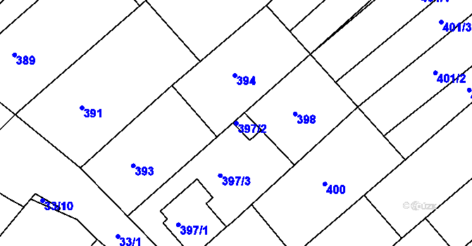 Parcela st. 397/2 v KÚ Babice u Uherského Hradiště, Katastrální mapa