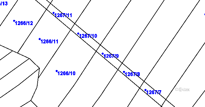 Parcela st. 1267/9 v KÚ Babice u Uherského Hradiště, Katastrální mapa