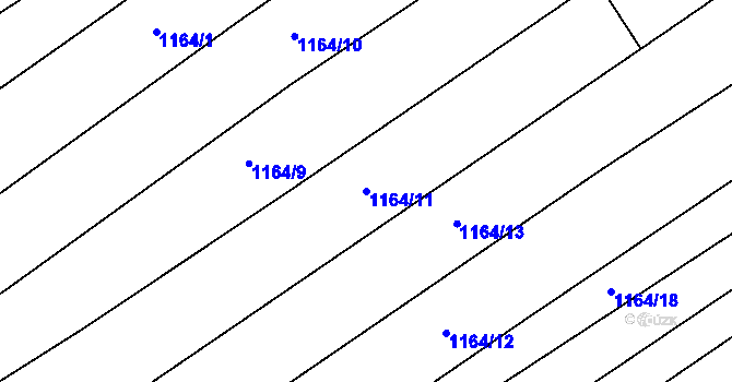 Parcela st. 1164/11 v KÚ Babice u Uherského Hradiště, Katastrální mapa