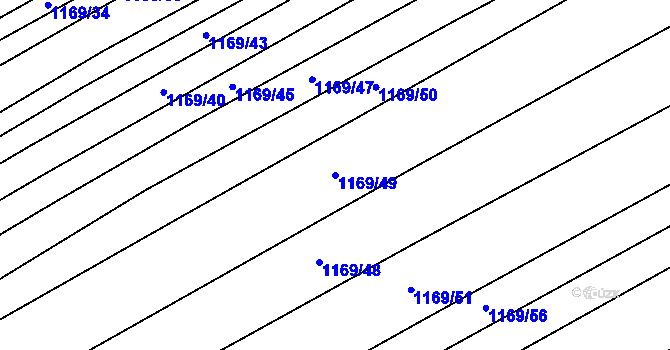 Parcela st. 1169/49 v KÚ Babice u Uherského Hradiště, Katastrální mapa