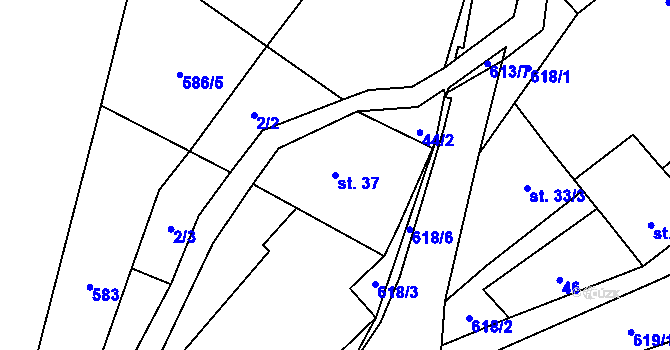 Parcela st. 37 v KÚ Babice u Kelče, Katastrální mapa
