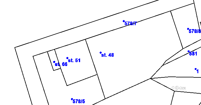 Parcela st. 48 v KÚ Babice u Kelče, Katastrální mapa