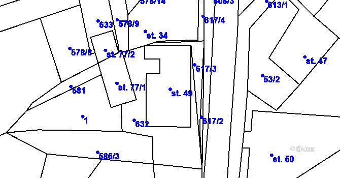 Parcela st. 49 v KÚ Babice u Kelče, Katastrální mapa