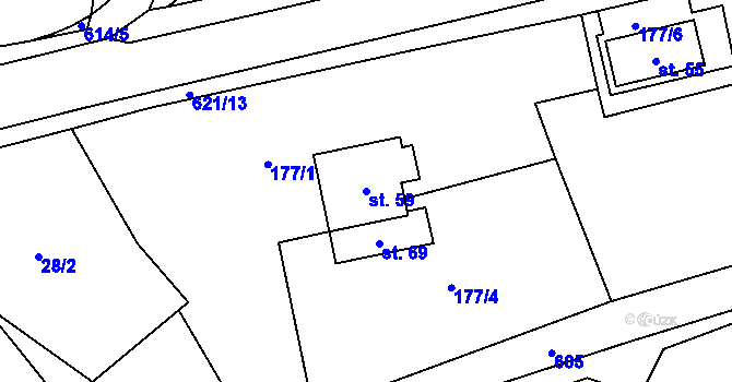 Parcela st. 59 v KÚ Babice u Kelče, Katastrální mapa