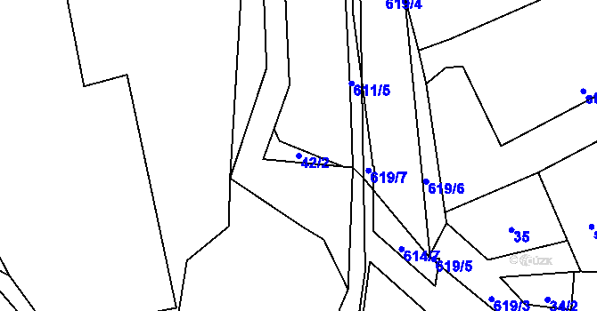 Parcela st. 42/2 v KÚ Babice u Kelče, Katastrální mapa