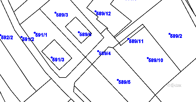 Parcela st. 589/4 v KÚ Babice nad Svitavou, Katastrální mapa
