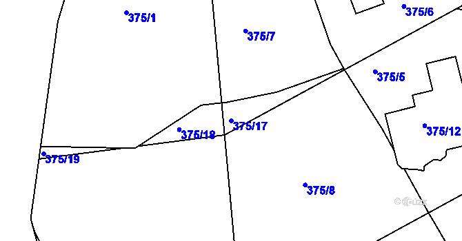 Parcela st. 375/17 v KÚ Babice nad Svitavou, Katastrální mapa