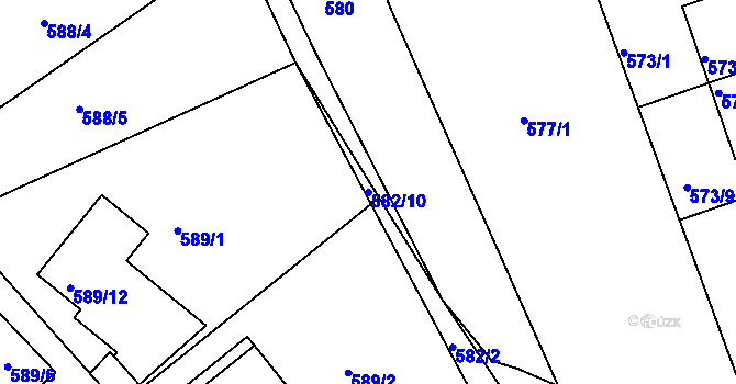 Parcela st. 582/10 v KÚ Babice nad Svitavou, Katastrální mapa