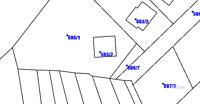 Parcela st. 585/2 v KÚ Babice nad Svitavou, Katastrální mapa