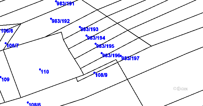 Parcela st. 983/196 v KÚ Babice nad Svitavou, Katastrální mapa