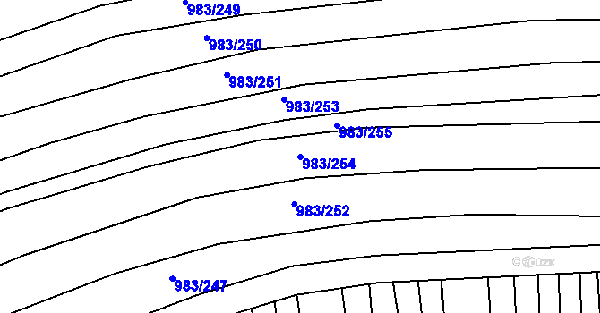 Parcela st. 983/254 v KÚ Babice nad Svitavou, Katastrální mapa