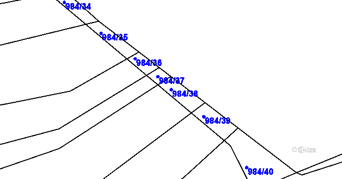 Parcela st. 984/38 v KÚ Babice nad Svitavou, Katastrální mapa